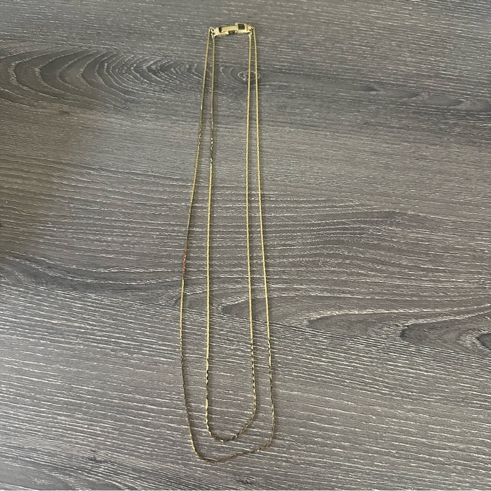 Vintage 80s Snake Box Chain Layered Necklace Gold